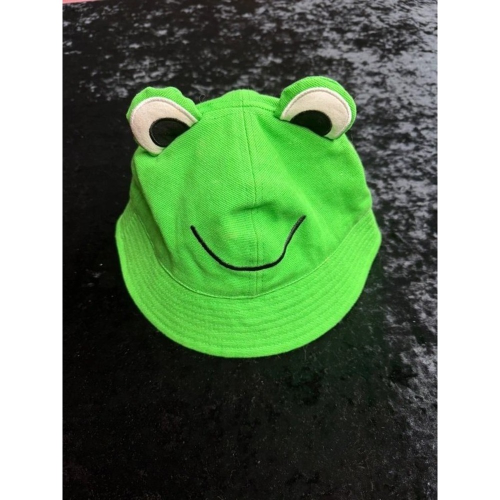 Claire's Green Frog Bucket Hat 3D Eyes Smiley One Size Women's Kawaii